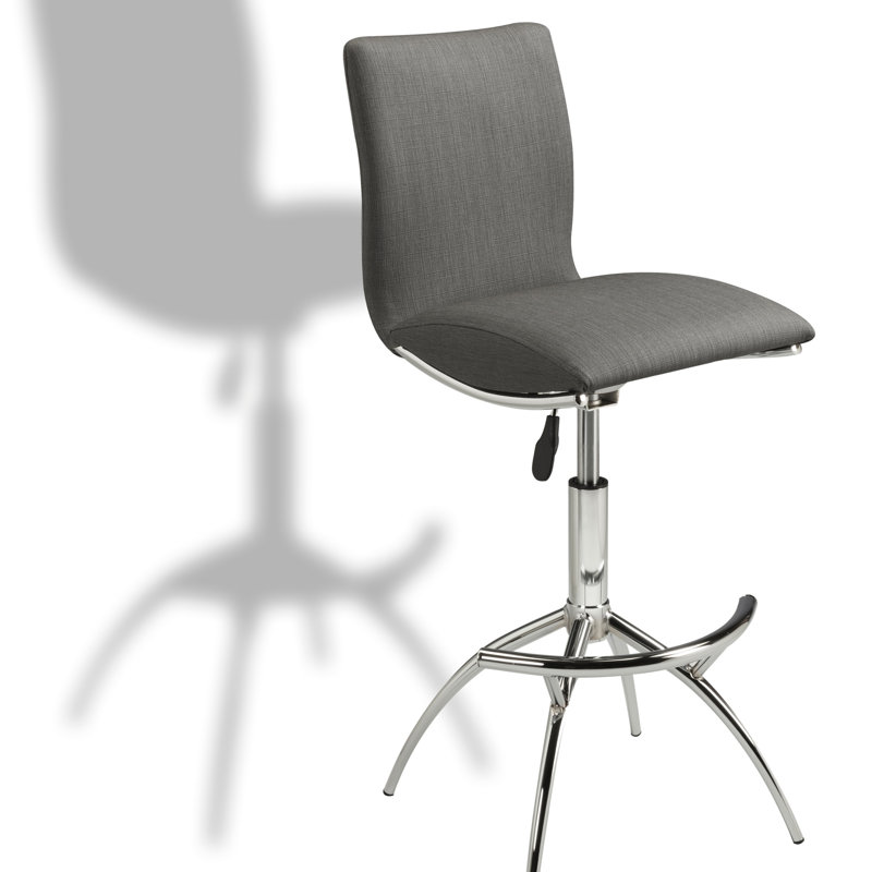 Modern Barstool Texture Leatherette/Chrome Adjustable Height