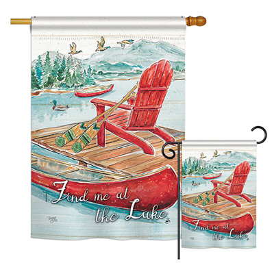 Ensemble de drapeaux en polyester 40 x 28 po Find Me at the Lake Nature Outdoor Impressions