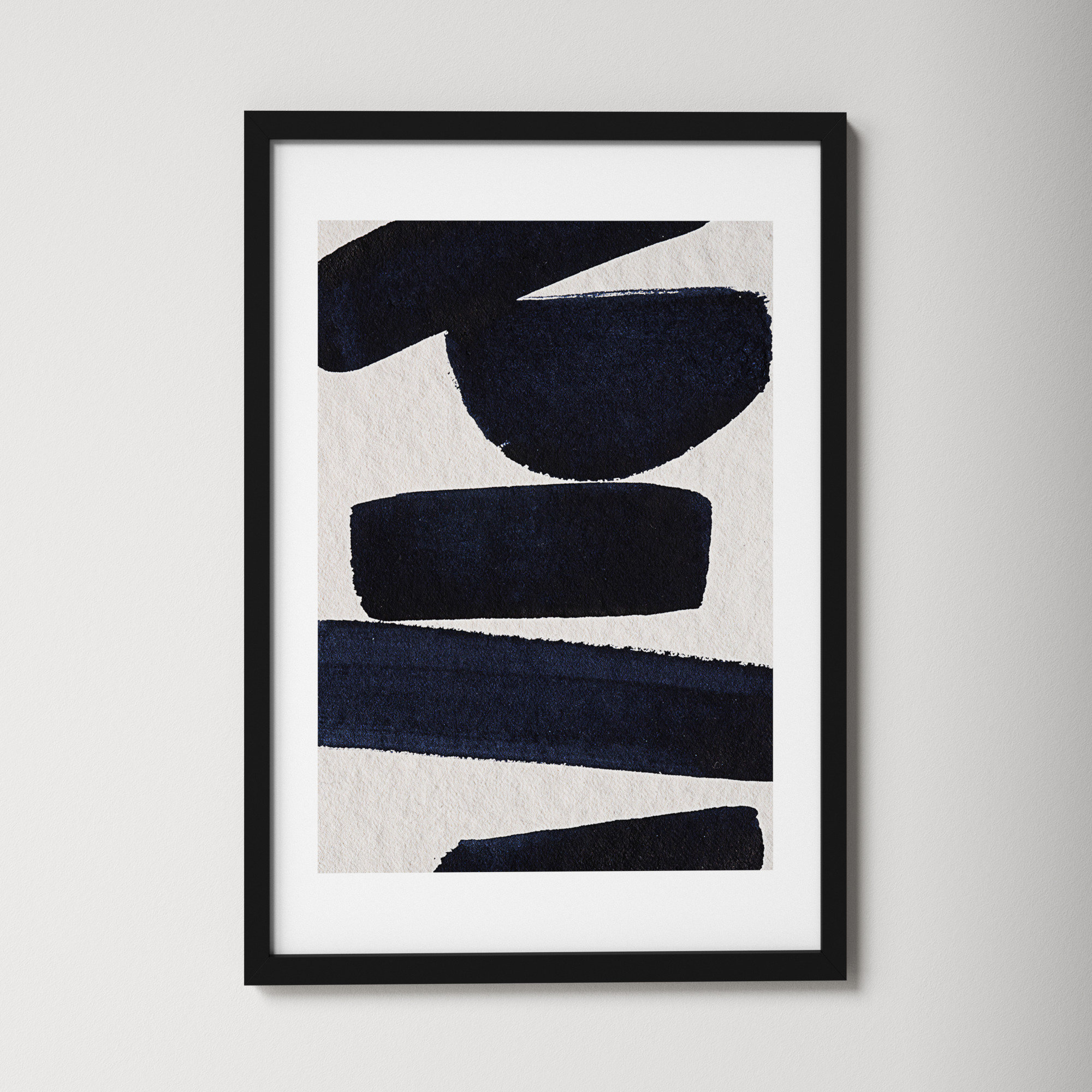 Japandi 5 by Simon West, Black, 25.6" H x 17.4" W x 0.88" D