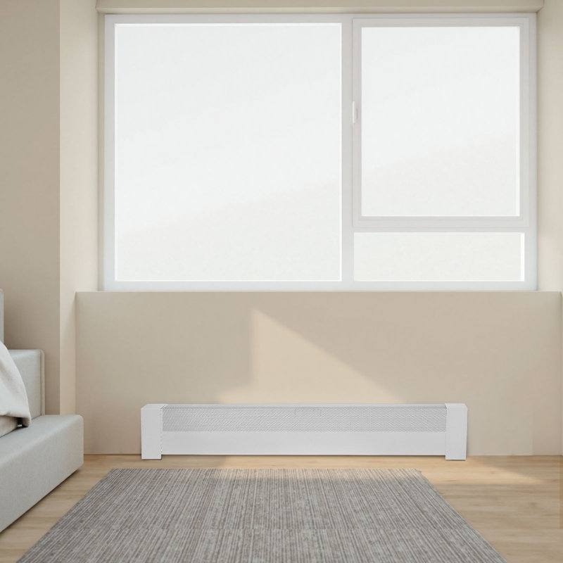Plinthe chauffante de 4 pi de série standard pour chambre à coucher - blanc, H 7,6 po x l 48,07 po x P 3,15 po