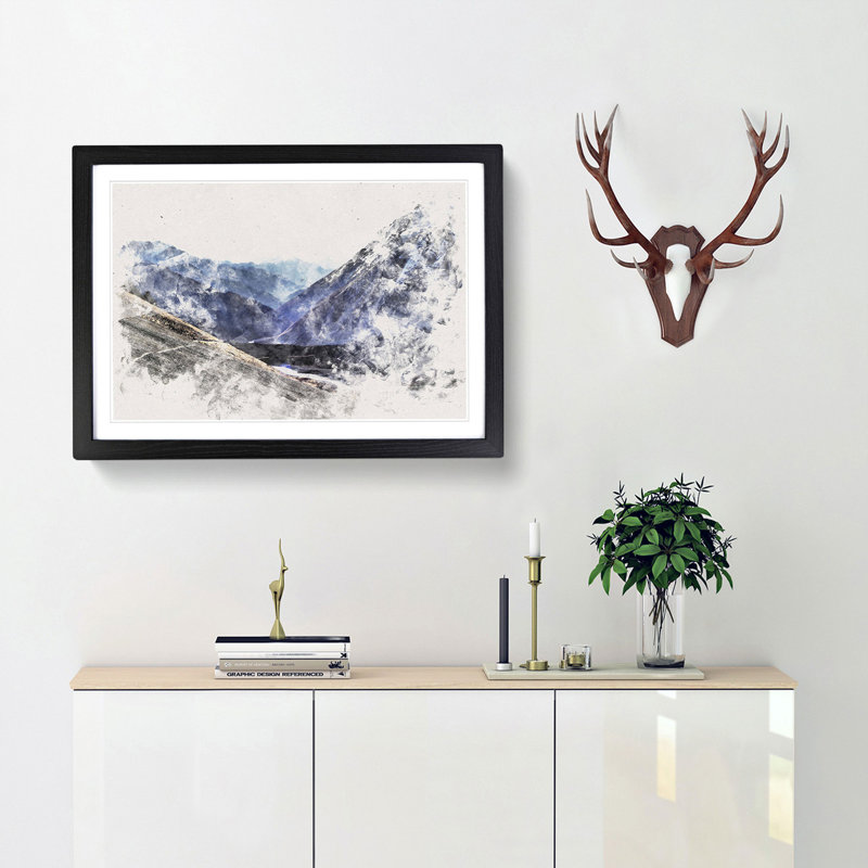 Trail in the Annapurna Circuit Nepal - Picture Frame Painting Print, Black Framed, 24cm H x 33cm W x 2cm D