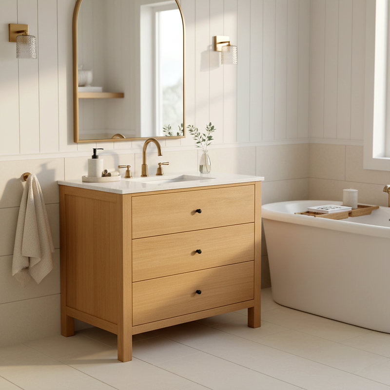 Meuble-lavabo Mid-Century Lili, 36"
