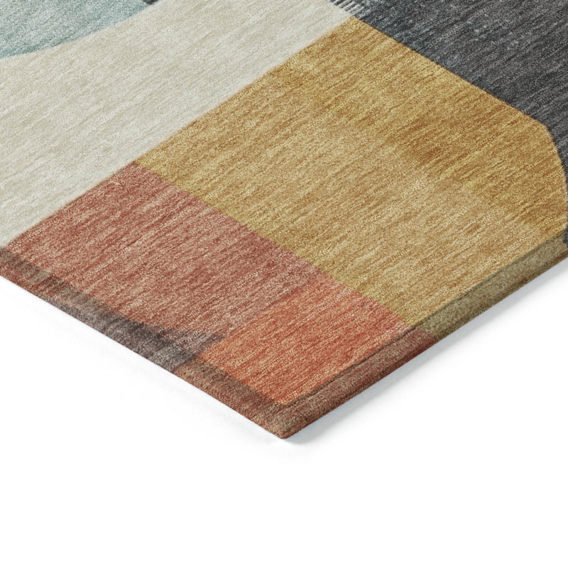 Tapis intérieur / extérieur géométrique lavable 8 pi x 10 pi