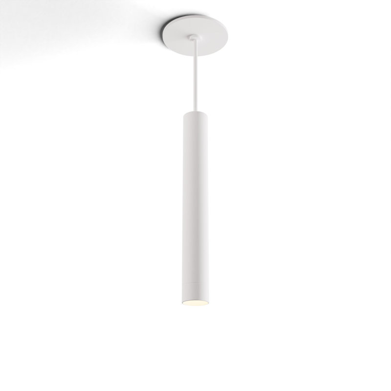 Combi Pendant 24" Single Unit with Matte Black Canopy, Matte White, 24"