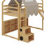 Lit mezzanine simple en bois avec tente-576023106