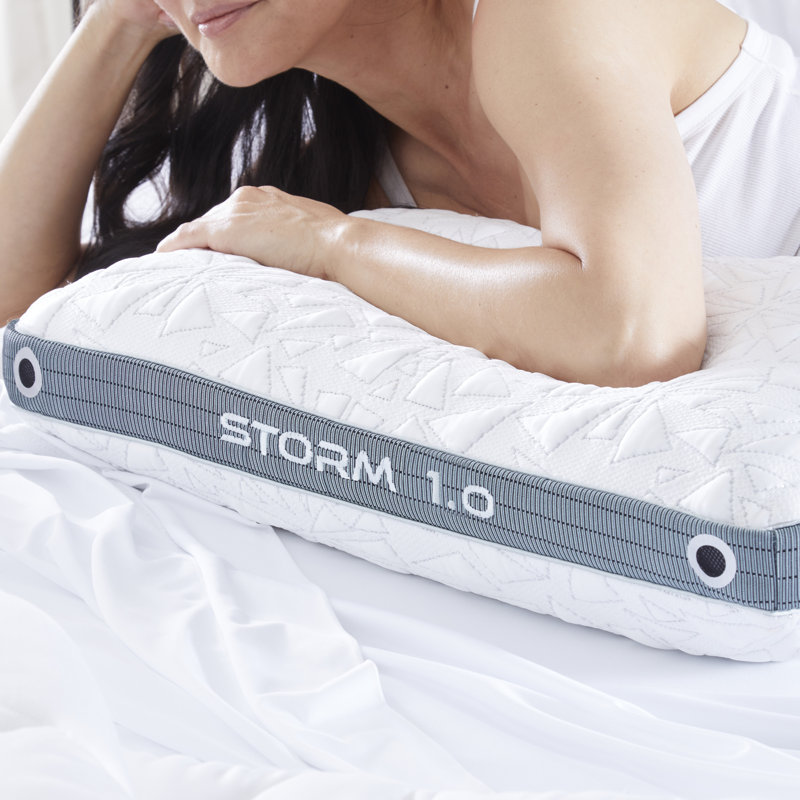 White Memory Foam Cooling Performance Pillow with Hypoallergenic Cover