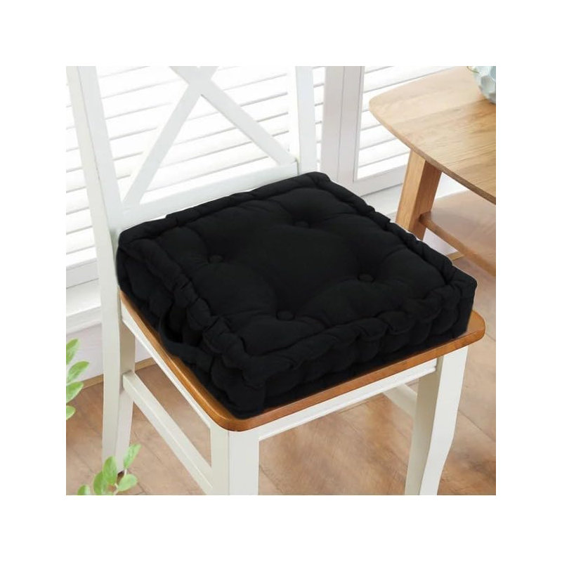 Samyo 45x45+10cm Box Cushion Seat Cushion, Black