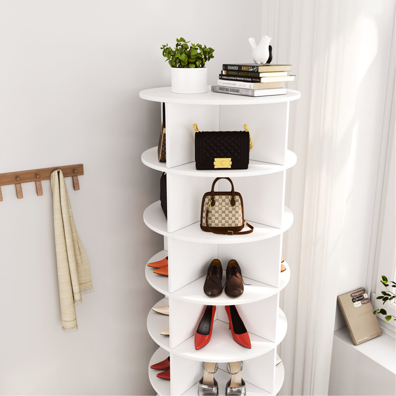 Porte-chaussures pivotant à 360 °, 7 couches, pouvant contenir 28 paires, tablette à 7 couches peu encombrante et design attrayant