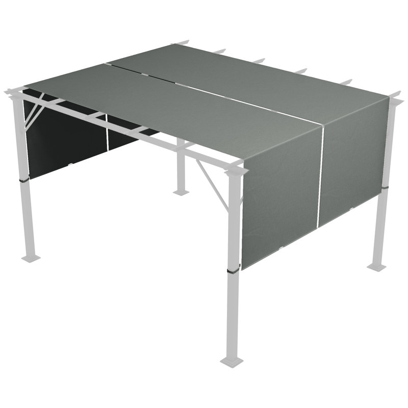 2 PCS 4 X 16Ft Pergola Canopy Replacement, UV Protection Pergola Shade Cover, Easy To Install For 10 X 10Ft Pergola, Dark Gray