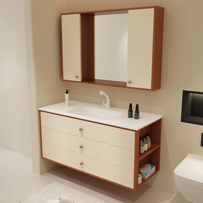 French style retro simple bathroom cabinet