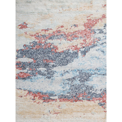 0ZARTZN39SIMU Wool Area Rug in Beige/Blue/Red