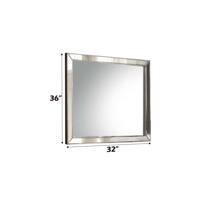Miroir Voeville II 32 po x 36 po, finition platine
