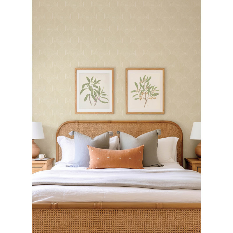 Meyberg Silver Geometric Wallpaper, Tan