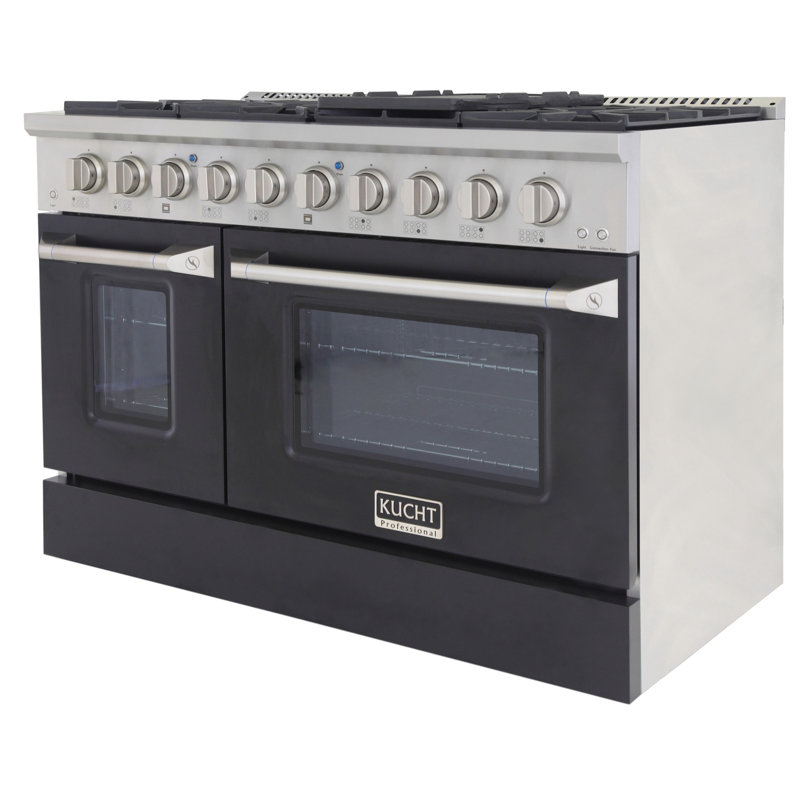 Kucht 48'' W Dual Fuel Range, Black, Natural Gas
