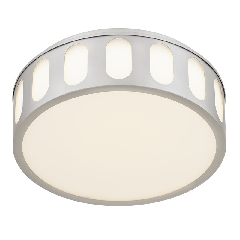 Plafonnier encastré en nickel brossé 11,25 po, Nickel brossé, H 4,13 po x l 11,25 po x P 11,25 po