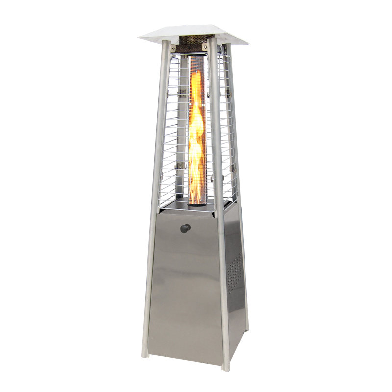 Stainless Steel Propane Tabletop Patio Heater with Decorative Flame