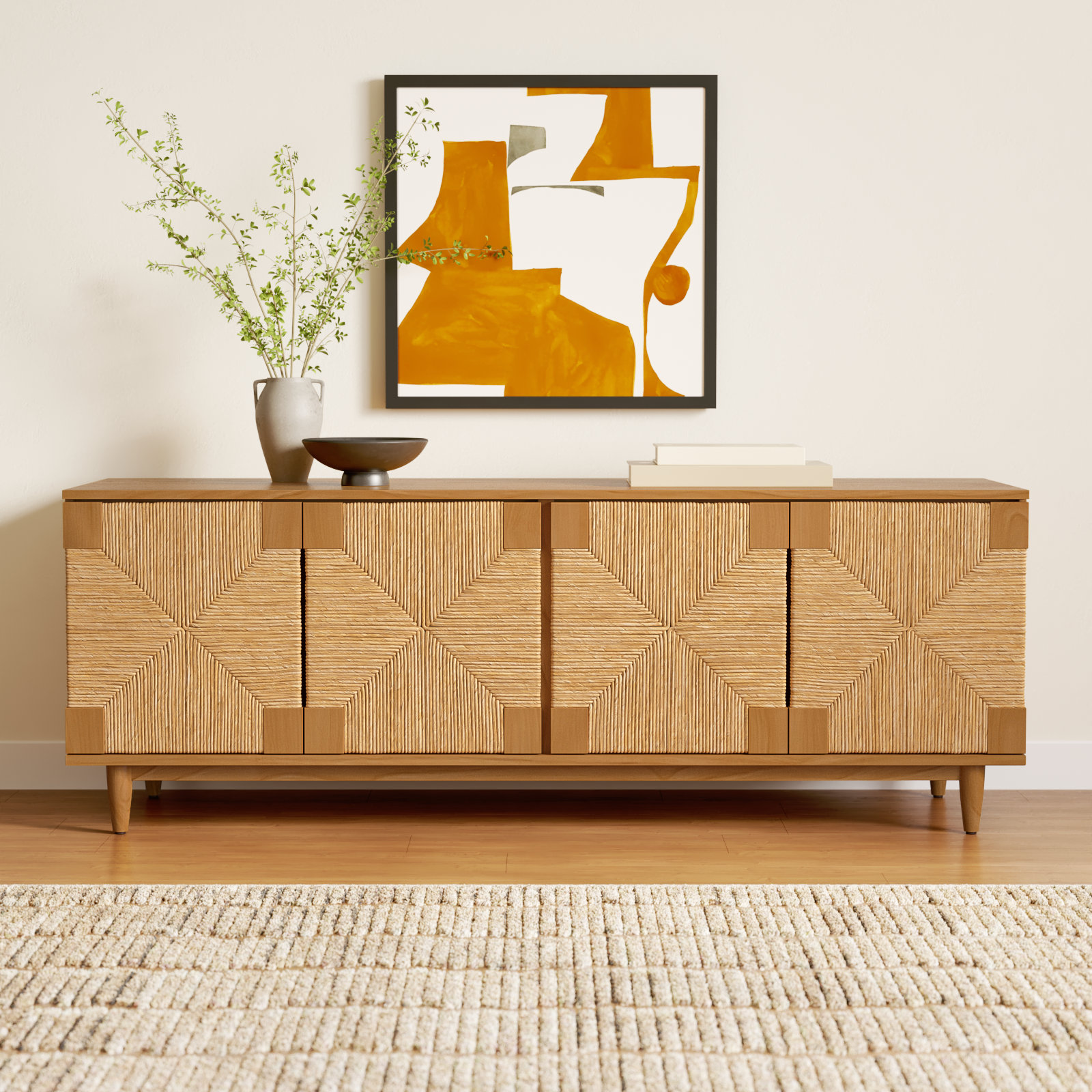 Aleja 65'' Banana Stem Media Console, Natural
