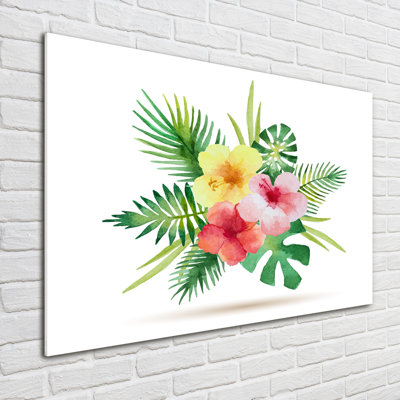 Hawaiian Flowers - Unframed Art Prints on Glass