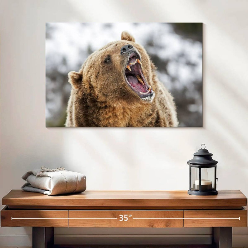 Roaring Grizzly Bear, 16" H x 24" W