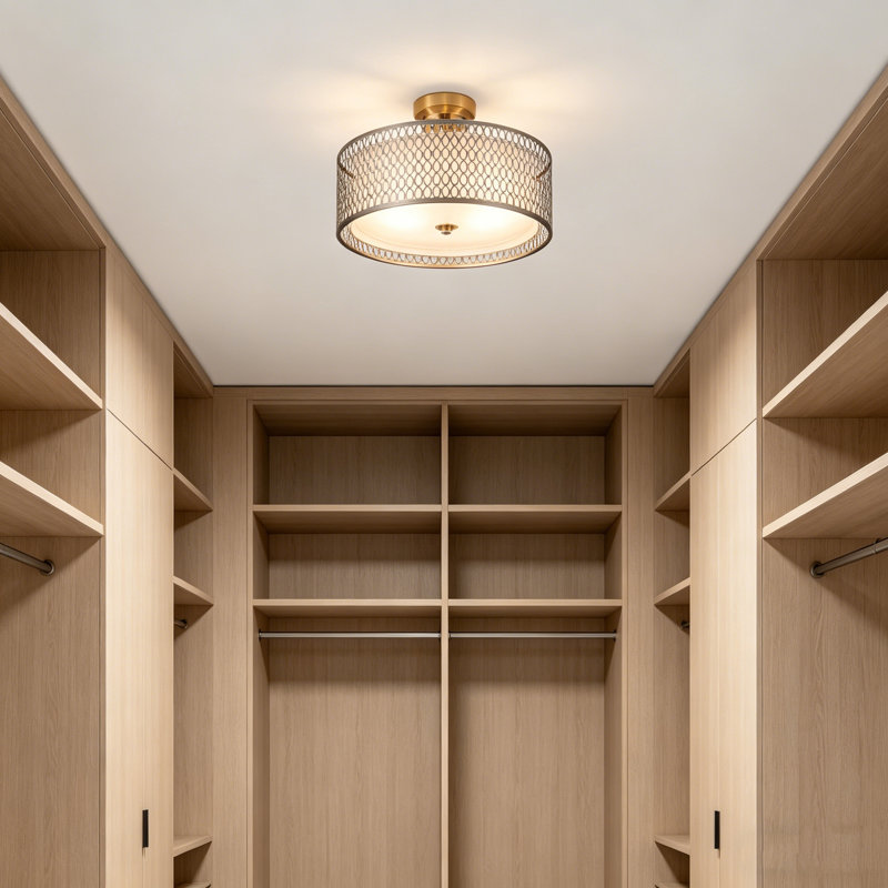 17" Semi-Flush Mount Ceiling Light, Brushed Nickel