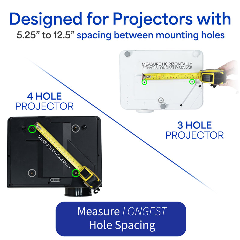 White Universal Drop Ceiling Projector Mount
