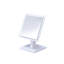 Miroir de table de maquillage ovale pivotant, miroir de coiffeuse autoportant blanc avec piédestal réglable et base stable, miroir de bureau élégant blanc-130904383