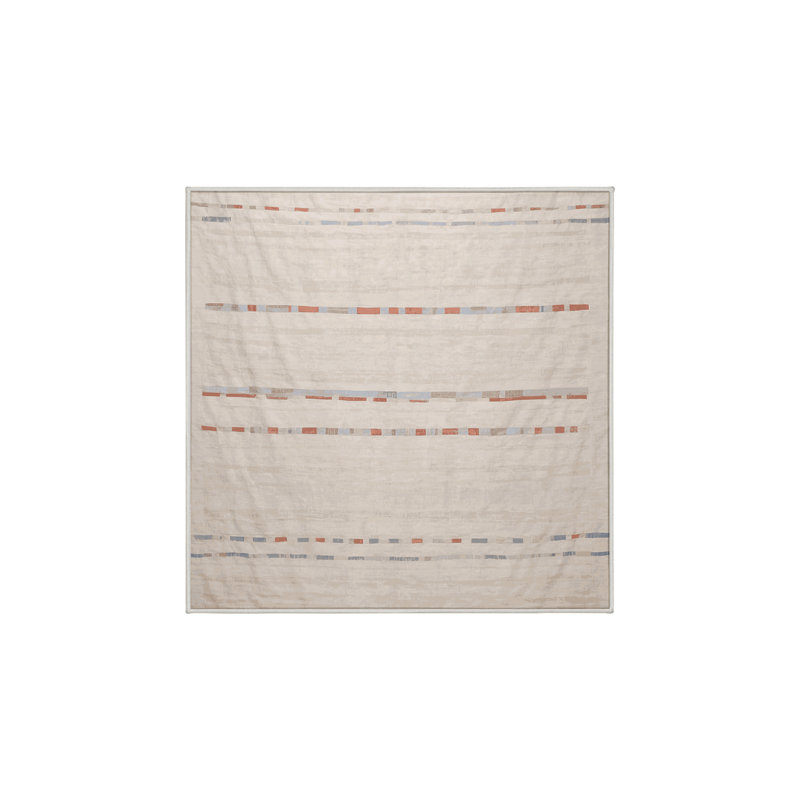 Tapis beige lavable à la machine, Carré 5 pi
