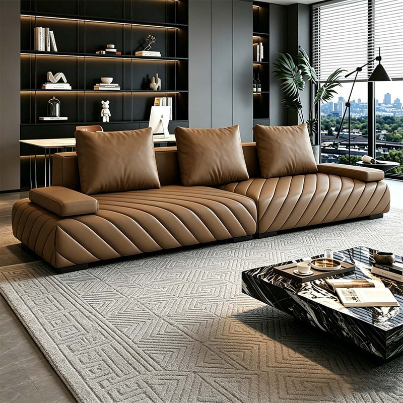 Canapé modulaire modulaire en cuir