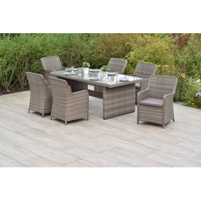 Abigail 6 - Person Patio Dining Set with Rectangular Table , Cushions Included