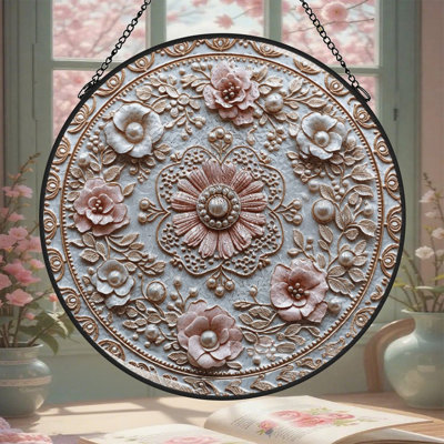 Panneaux de verre teinté rosé pour fenêtre