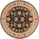 Lyndsay Oriental Handmade Tufted Wool Ebony Field/Sand Border Area Rug