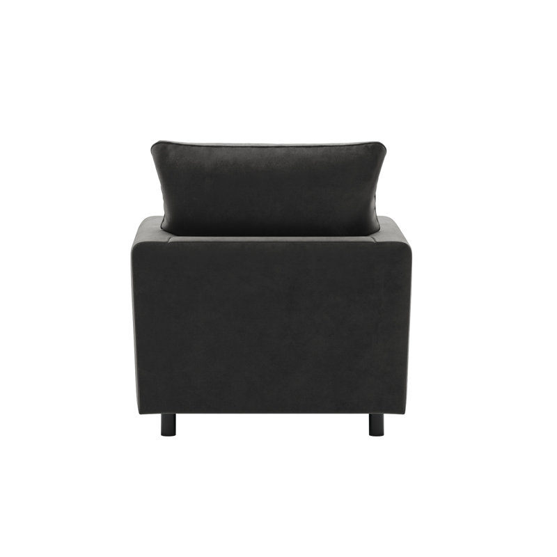 Awn Velvet Armchair, Dark Grey