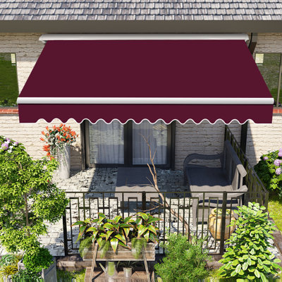 Dakota Fields 250cm W x 200cm D Fabric Cover Motorised Retractable Patio Awning
