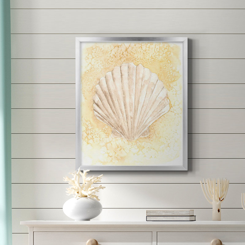 Toile de qualité supérieure Salty Seashell II - prête à être accrochée, Argent, H 24 po x l 20 po