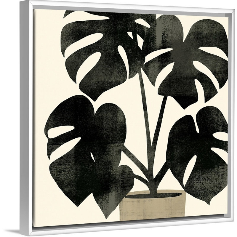 Art mural sur toile Plantling II, Toile avec cadre blanc, H 32 po x l 32 po