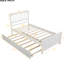 Lit plateforme simple avec lit gigogne en bois massif blanc pour une structure de lit de taille luxueuse