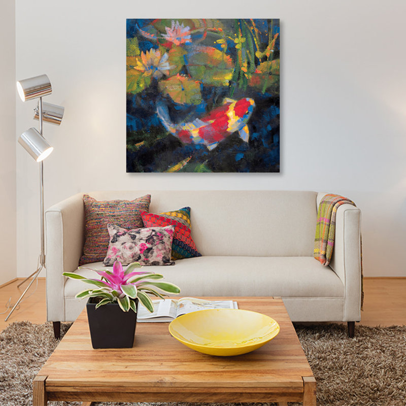 « water jardin i », impression sur toile, H 12 po x l 12 po x P 1,5 po, Toile tendue, Pas de tapis