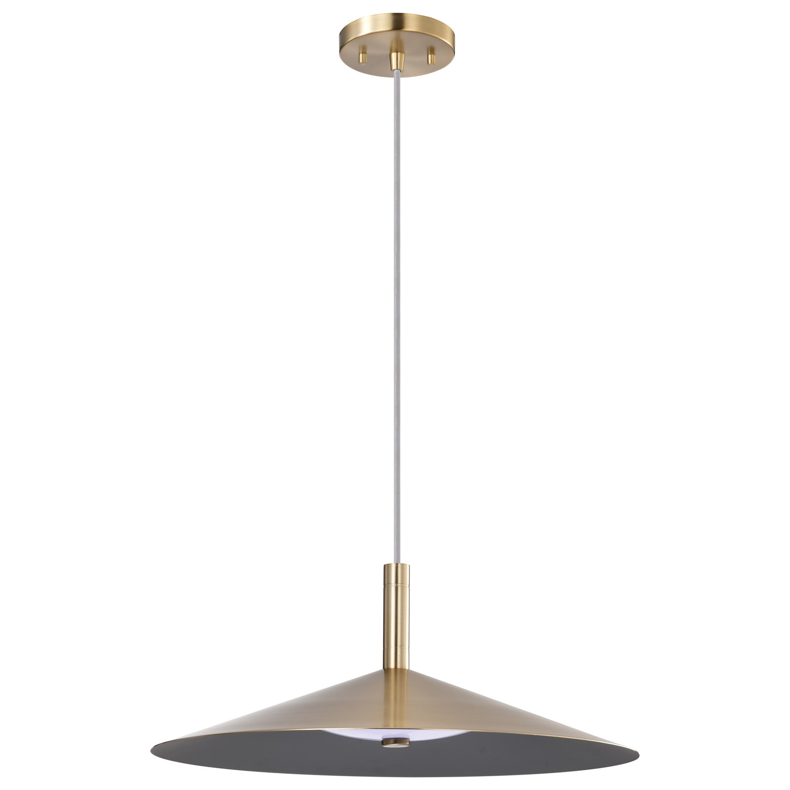 Vicente Dimmable LED Single Light Pendant, 152" H x 18" W x 18" D, Burnished Brass