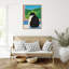 «Fat Cat Look out the Window» par Irrizarry, reproduction d'art sur toile encadrée-8637099