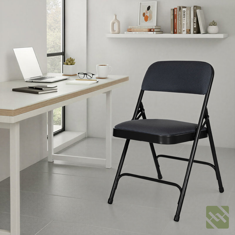 Bernadine Fabric Padded Folding Chair, Black