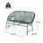 Compact Patio Sofas, Pe Rattan Metal 52 Inch, Modern Home Patio