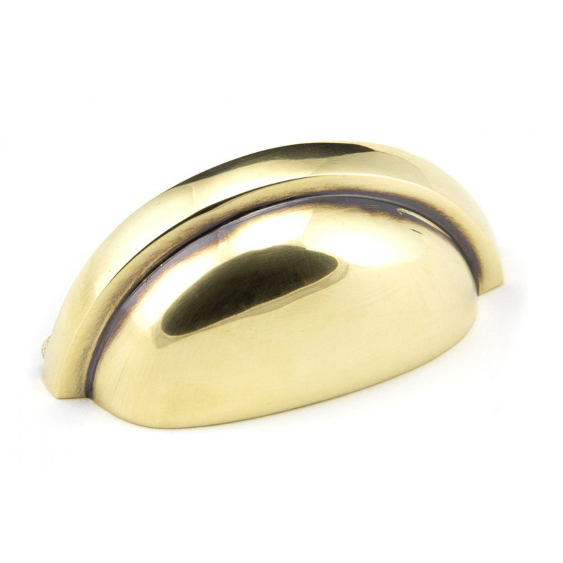 Regency 7.5 cm centre Cup Handle, Aged Brass