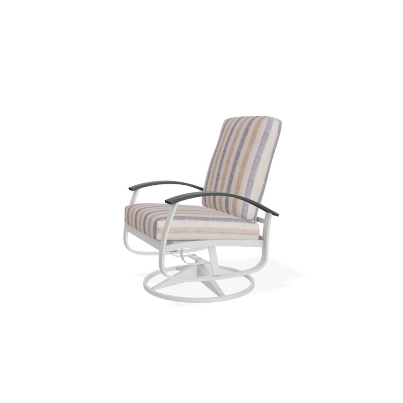 Belle Isle Outdoor Swivel Lounge Chair, Canvas Navy Sunbrella® Canvas, Classic Graphite P30, Textured Snow