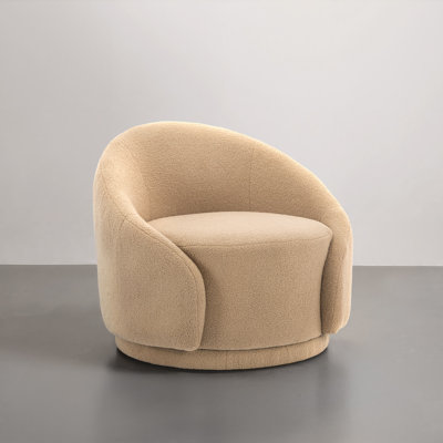 Fauteuil demi-tonneau pivotant rembourré Aunna