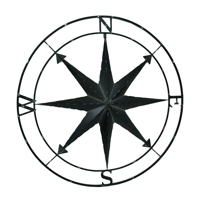 Coastal Plants & Flowers Wall Decor on Metal, 39.5" H x 39.5" W x 1" D, Black