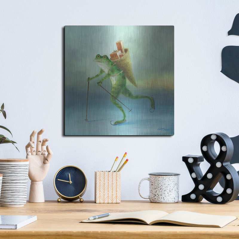 Trinx «The Yuletide Frog» par Dd Mcinnes, art mural en métal, H 12 po x l 12 po