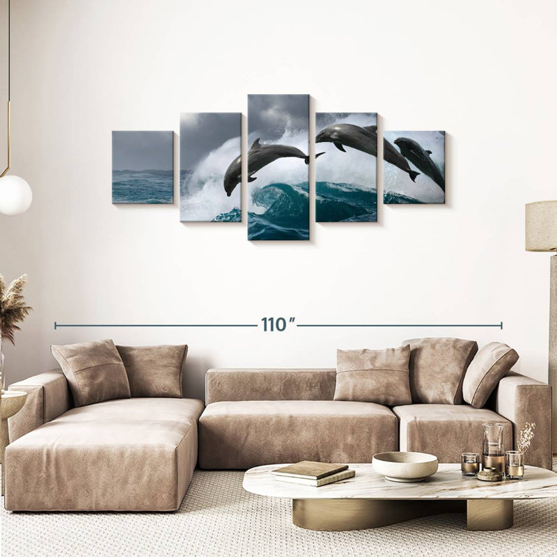 Brampt Leaping Dolphins, 36" H x 80" W