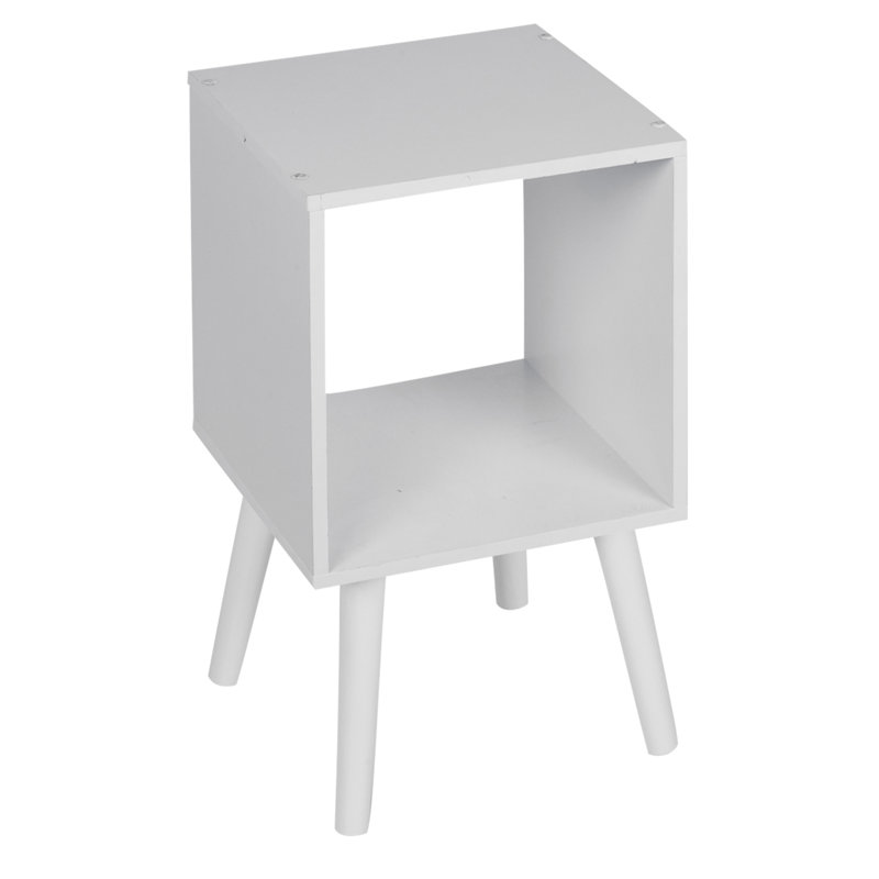 Mccroy 51cm H x 30cm W Wood Cube Bookcase, White/Black
