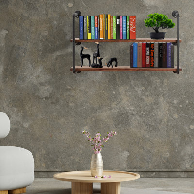 2 Piece Solid Wood Floating Shelf