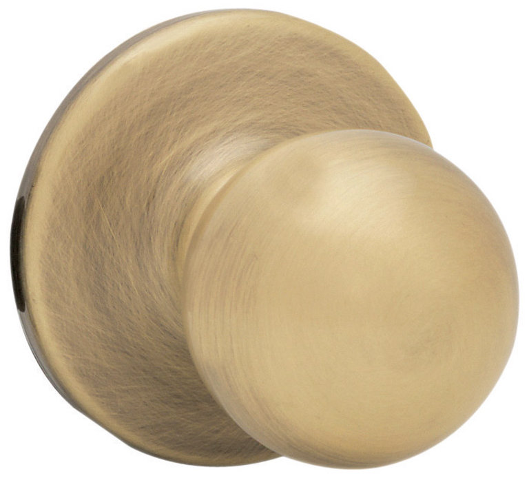 Polo Single Dummy Door Knob, Antique Brass